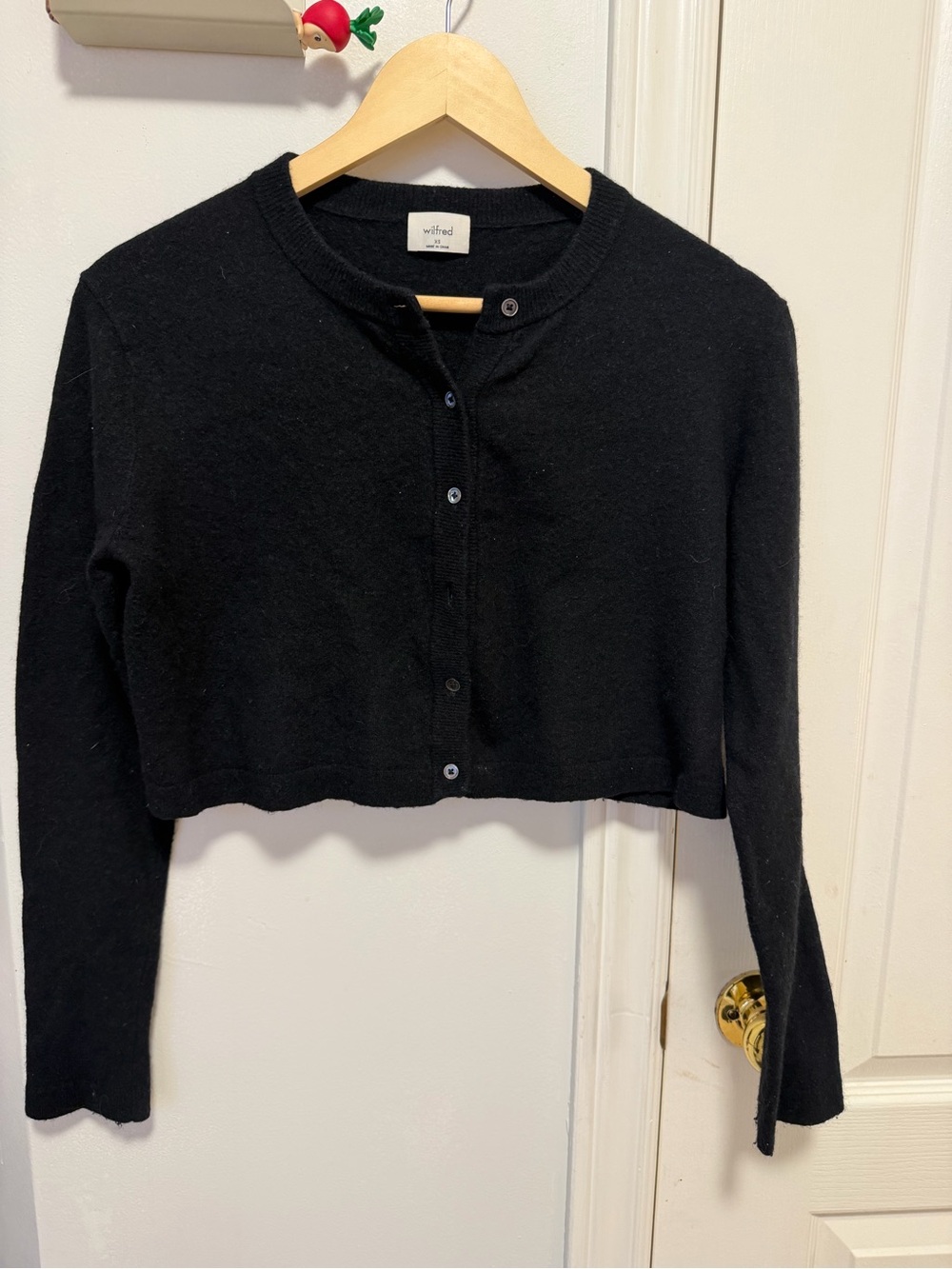 Wilfred Black Cropped Cardigan